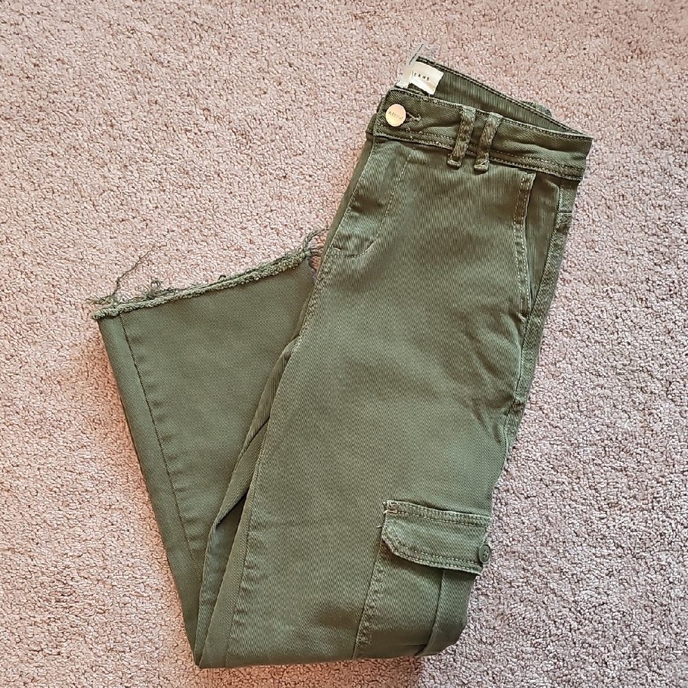 Risen Olive Green Women's Cargo Jeans
